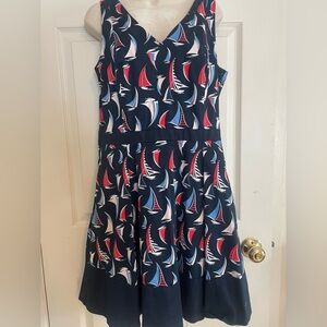 Tommy Hilfiger Navy Dress with Red, White & Blue Sailboat Print